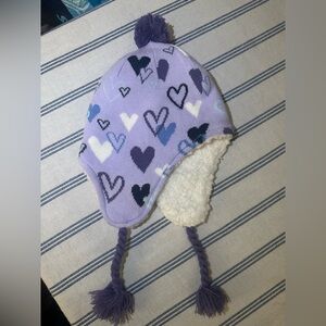 Lands' End Lavender Heart Kids Hat
